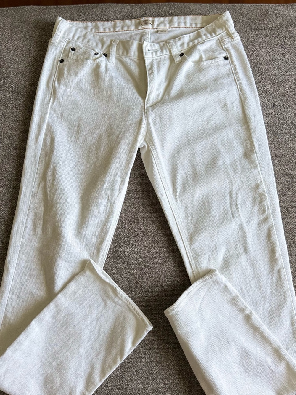 J. Crew White Straight Jeans